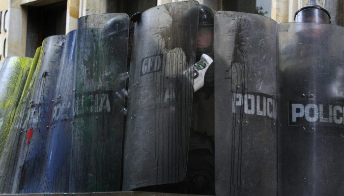 Polizei in Bogotá, 1. Mai 2008